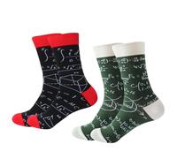 NOEMIN Math Socks for Mens 2PCS- Math Gift Funny, Teacher Gifts Crew Athletic Men Socks with Formulas and Functions