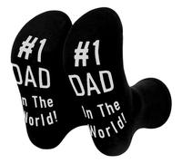 NOEMIN Men Dad Birthday Gifts Socks - DAD, In The World! Dad Socks Father's Day Gifts Funny Novelty Present for Daddy Papa
