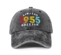 NOEMIN Men’s Vintage Cotton Baseball Cap - 1955/1965/1975/1985 Washed Cotton Adjustable Dad Cap Breathable Birthday Gift for Dad, Grandpa, Brother, Uncle