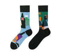 NOEMIN Novelty Crew Socks for Men & Women - Fun Colourful Cool Mismatched Patterns (Art, Food, Music, Sport), Everyday Mismatched Sock, Christmas Socks