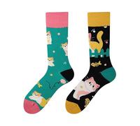 NOEMIN Novelty Crew Socks for Men & Women - Fun Colourful Cool Mismatched Patterns (Art, Food, Music, Sport), Everyday Mismatched Sock, Christmas Socks
