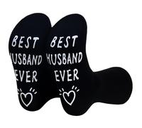 NOEMIN Novelty Funny Husband Gift Cotton Lounge Calf Sock, Fun Celebrate Valentine's Anniversary Personalised Gifts for Men Husband Dad Black