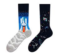 NOEMIN Novelty Mismatched Crew Socks for Men & Women - Colourful Odd Socks with Cartoon Animals, Fruit & Art Prints, Fun Sports Casual Long Socks, Gift Socks for Adults & Teens