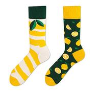 NOEMIN Novelty Mismatched Crew Socks for Men & Women - Colourful Odd Socks with Cartoon Animals, Fruit & Art Prints, Fun Sports Casual Long Socks, Gift Socks for Adults & Teens