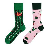 NOEMIN Novelty Mismatched Crew Socks for Men & Women - Colourful Odd Socks with Cartoon Animals, Fruit & Art Prints, Fun Sports Casual Long Socks, Gift Socks for Adults & Teens