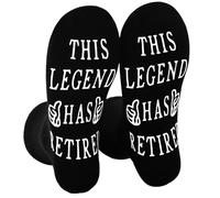 NOEMIN Novelty Socks This Legend Has Retired, Funny Retirement Gifts for Men Grandad Dad Retirees Happy Retirement Personalised Present Lounge Socks Black