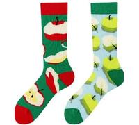 NOEMIN Unisex Mismatched Socks - Colourful Odd Crew Socks with Fun Fruit Animals Art Prints, Quirky Gift Socks for Men & Women, Novelty Mid-Calf Casual Sock