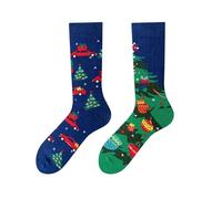 NOEMIN Unisex Mismatched Socks - Colourful Odd Crew Socks with Fun Fruit Animals Art Prints, Quirky Gift Socks for Men & Women, Novelty Mid-Calf Casual Sock