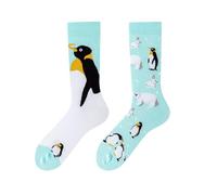 NOEMIN Unisex Mismatched Socks - Colourful Odd Crew Socks with Fun Fruit Animals Art Prints, Quirky Gift Socks for Men & Women, Novelty Mid-Calf Casual Sock