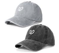 NOEMIN Vintage Womens Baseball Cap - Adjustable Washed Soft Cotton Ladies Cap with Heart Embroidery Comfortable Fit for Casual Wear