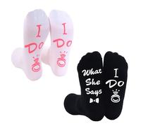 NOEMIN Wedding Gifts for Couples - 2Pc Couples Bride & Groom Socks, Funny Bridal Groom Gift, Engagement Gifts