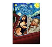 NOEMOHA Mona Lisa Vincent Van Gogh Starry Nights Poster Decorative Painting Canvas Wall Posters And Art Picture Print Modern Family Bedroom Decor Posters 12x18inch(30x45cm)