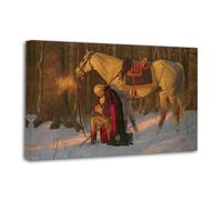 NOEMOHA PRAYER AT VALLEY FORGE Washington Poster Decorative Painting Canvas Wall Posters And Art Picture Print Modern Family Bedroom Decor Posters 12x18inch(30x45cm)
