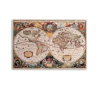 NOEMOHA World Map 17th Century Antique Vintage Poster Decorative Painting Canvas Wall Posters And Art Picture Print Modern Family Bedroom Decor Posters 16x24inch(40x60cm)