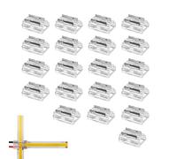Noenaeni 20PCS 8-in-1 2 Pin 8mm LED Strip Light Connectors, COB Light Connector Gapless Solderless Connection, Light Strip Connector for 0-36V COB/SMD 2835/3528 Single Color LED Strip, 20-22AWG Wire