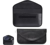 Noenaeni 2Pcs Faraday Pouch for Phones and Car Keys, Black, 20x10cm