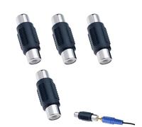 Noenaeni 4Pcs RCA Coupler Female to Female Connector Lossless Sound Quality Phono Socket to RCA Adapter Anti-Interference Audio Video Adapter for Speaker Amplifier TV Home Theater AV Equipment