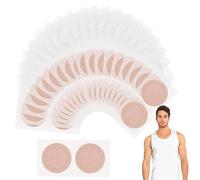 Noenaeni 50 Pairs Running Nipple Covers for Men, Disposable Nipple Guards Men, Anti-Chafing Invisible Nipple Protector Stickers for Running, Gym, Sports (Beige + White)