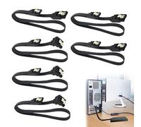 Noenaeni 6PCS SATA Cable III with 3 90 Degree Right Angle and 3 Straight, HDD SDD Data Cable with Locking Latch, 6Gbps Tangle-Free SATA Cable 7Pin for SATA HDD, SSD, CD Driver, CD Writer(Black, 40cm)