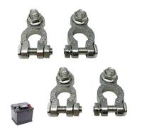 Noenaeni Battery Terminals,4 Pcs Car Battery Terminal Connector Clamps 12V/24V Positive Negative Universal Heavy Duty Stud Type Aluminium Alloy Battery Terminal Clamps for Marine RV Motorcycles Etc.