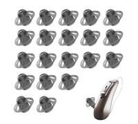 Noenaeni Hearing Aid Domes, 20PCS 8mm Soft Silicone Umbrella Shaped Washable Reusable Hearing Aid Ear Tips, Open Domes, Black
