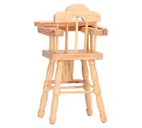 NOENNULL 1:12 Scale Dollhouse Miniature Baby High Chair, Realistic Wooden Doll Dining Chair for Dollhouse Nursery, Baby Shower & Birthday Party Decor, Tiny Furniture Model for Collectors
