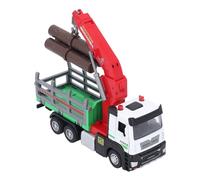 NOENNULL 1:32 Wood Transport Crane Alloy Simulation Lumberjack Truck Lumberjack Toy with Loading Crane, Light Sound Tow Truck Toy with Light for Toddlers (Green)