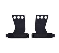 NOENNULL 1 Pair Palm Pad for Hand, Palm Protector Pad Non Slip Hand Grip Guard Rest 3 Holes Adjustable Wrist Strap Mesh Hole Padded Interior Carbon Microfiber for Weight Lifting (S)