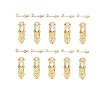 NOENNULL 10 Set Miniature Door Knob Lock and Key Set Dollhouse Miniature Alloy Door Knob Lock and Key Set, Lifelike 1:12 Scale Dollhouse Door Handle Decorations Accessories for Home Decor