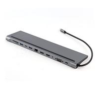 NOENNULL 12-in-1 Type C Docking Station to Two USB VGA PD RJ45 Docking Stations with the Same Screen