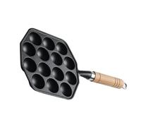 NOENNULL 14 Hole Cast Iron Non-Stick Octopus Meatball Pan Baking Plate with Removable Handle Grill Pan Cooking Baking Home Pancake Cooking Tool