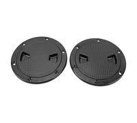 NOENNULL 2PCS Marine Deck Cover, Boat Vents & Deck Plates, Non Slip Round Shape Boat Cover Rubber Round Inspection Deck Plate with Detachable Cover for Marine Boat Yacht (Black)