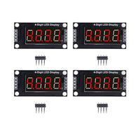 NOENNULL 4 Sets Digital Tube Display Module LED 4 Digit 7 Segment 0.36 TM1637 Drive Chip (Red MRA110B)