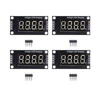 NOENNULL 4 Sets Digital Tube Display Module LED 4 Digit 7 Segment 0.36 TM1637 Drive Chip (White MRA110A)