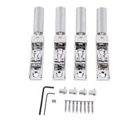 NOENNULL 4 String Bass Bridge - Replacement Headless Bass Bridge Kit with CNC Aluminum Base, Adjustable String Spacing (Silver)