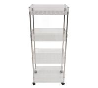 NOENNULL 4 Tier Rolling Cart, Multipurpose Rolling Cart, Transparent Bathroom Organizer, Transparent Mobile Shelf, Laundry Room Organization with Wheels Bathroom,