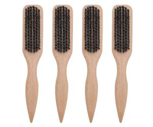 NOENNULL 4pcs Beard Brush with Ergonomic Wooden Handle for Men, Mustache Brush, Beard Grooming Tool