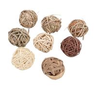 NOENNULL 8pcs Rabbit Rattan Ball, Rabbit Rolling Chew Balls Set Funny Small Animals Activity Chew Toy Hand Woven Chewing Balls for Bunny Guinea Pigs Chinchillas Hamsters