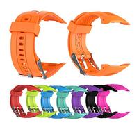 NOENNULL Adjustable Soft Watch Strap for Forerunner 10 15 GPS Running Watch, Orange Black Red Blue Red Lime Teal Purple Band Compatoble, Personalize Band with Tool Pins (Blue)