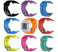 NOENNULL Adjustable Soft Watch Strap for Forerunner 10 15 GPS Running Watch, Orange Black Red Blue Red Lime Teal Purple Band Compatoble, Personalize Band with Tool Pins (Orange)