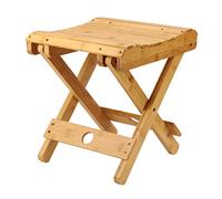 NOENNULL Bamboo Folding Step Stool, 12 Inch Bamboo Shower Bench Stool Spa Bath Seat Chairs for Shower, Shaving and Foot Rest