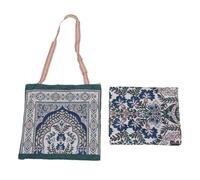 NOENNULL Beach Bag and Towel Set, Exquisite Stylish Cotton Soft Quick Dry Turkish Bag and Towel for Gym Picnic Pool (Dark Green)