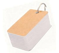 NOENNULL Blank Flashcards Portable Study Cards for Index Word with Ring, Anti-Wrinkle Blank Business Card for Studying, 88-100 Pages, Suitable for Office and School Supplies (Kraft)