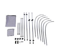 NOENNULL Boat Canopy Replacement Cover, Heavy Duty 1in Aluminum Frame with 600D Polyester, Adjustable Straps, Buckles, 2 Support Poles for Installation, Space Saving Storage Bag