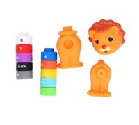 NOENNULL Building Blocks Kit, Soft Building Blocks, Animal, Early Education Soft Rubber DIY Number for Children (Lion)