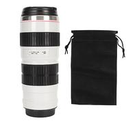 NOENNULL Camera Lens Coffee Mug, Travel Coffee Cup, Stainless Steel Lens Mug Camera Lens Mug with Lid, Cool Gifts for Photographers Men and Women (White)