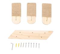 NOENNULL Cat Climbing Shelf Wall Mounted Wooden Three Step Cat Stairway Climbing Wall Steps for Cats Playing and