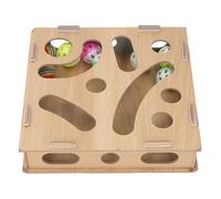 NOENNULL Cat Puzzle Toy, Interactive Cat Toy Puzzle Box Wooden Cat Maze Scratcher Peek Play Toy Box Fun Interactive Cat Toy Fun Hide and Seek Cat Agility Toys