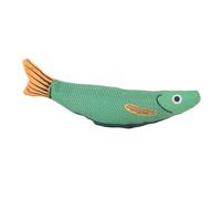 NOENNULL Cat Toy Saucy Fish Catnip Crinkle Sound Toy Interactive Wear-resistant Indoor Kitten Exercise Accessories (Green)