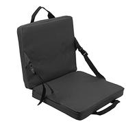NOENNULL Chair Sit Mat With Back Support, Foldable Outdoor Seat Cushion with Backrest, Lightweight Padded Picnic Camping Floor Cushion Seat Stadium Seat Cushion for Stadium and Beach (Black)